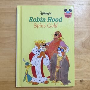 Disneys Robin Hood Spins Gold Hardcover Childrens Book Vintage 1979 Brand New